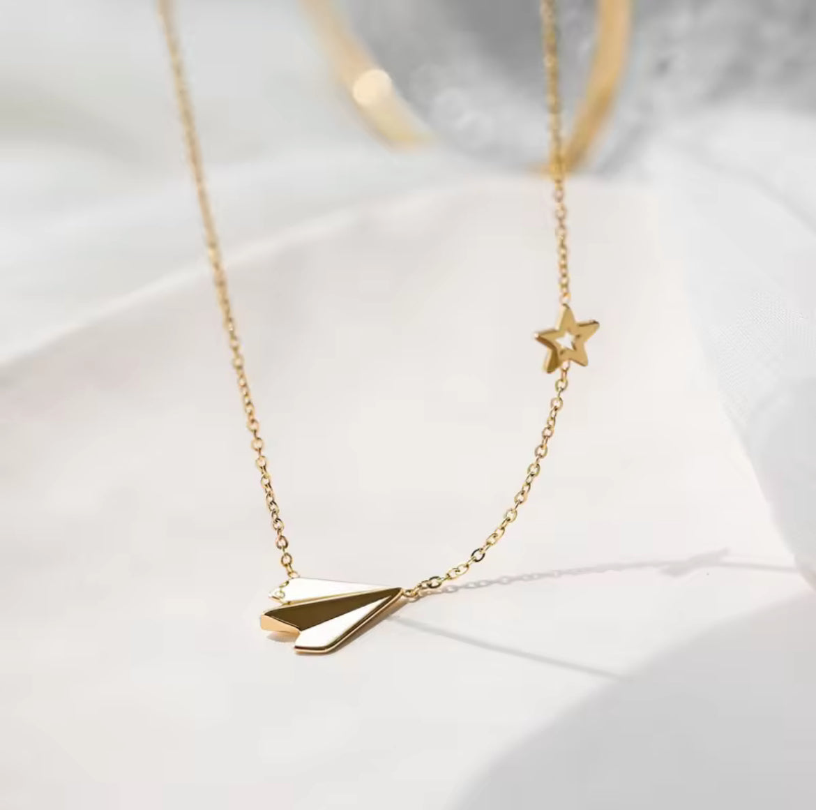 Traveller's Paper Plane Necklace