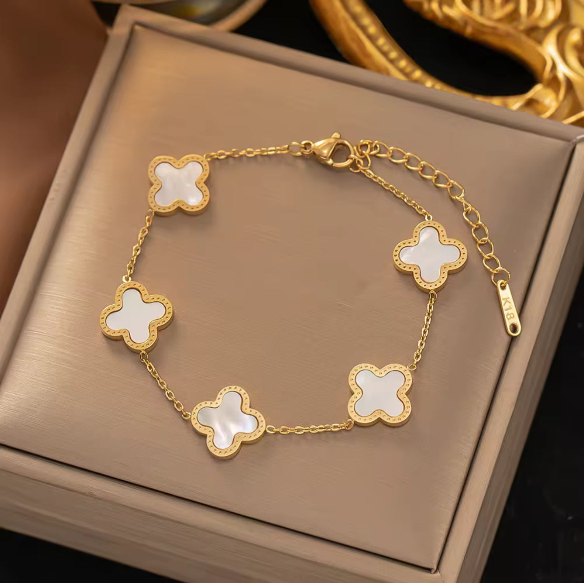 Four-Leaf Lucky Clover Bracelet
