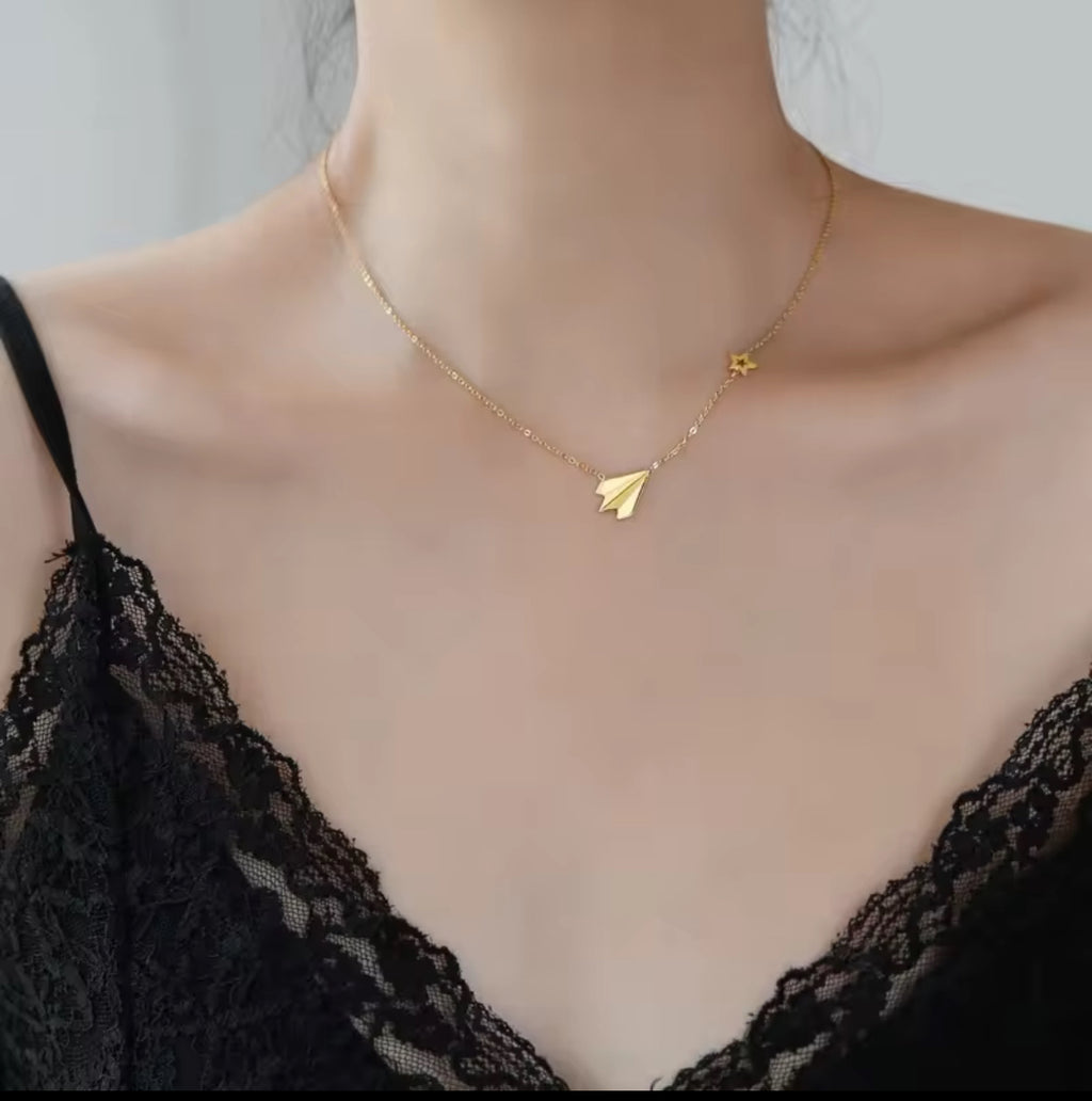 Traveller's Paper Plane Necklace